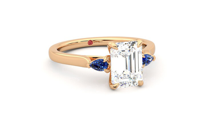 Taylor & Hart Faith Emerald Engagement Ring 360 degree image 4