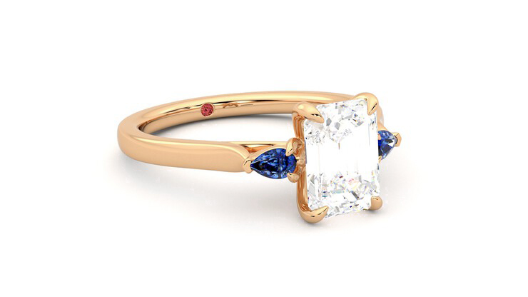 Taylor & Hart Faith Emerald Engagement Ring 360 degree image 5
