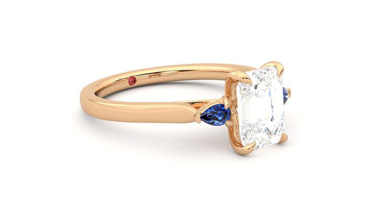 Taylor & Hart Faith Emerald Engagement Ring 360 degree image 6