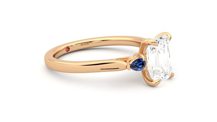 Taylor & Hart Faith Emerald Engagement Ring 360 degree image 7