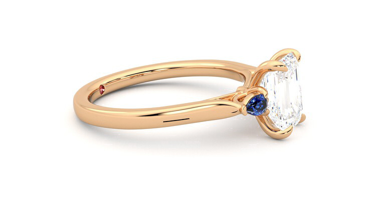 Taylor & Hart Faith Emerald Engagement Ring 360 degree image 8