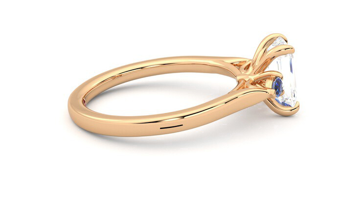 Taylor & Hart Faith Emerald Engagement Ring 360 degree image 10