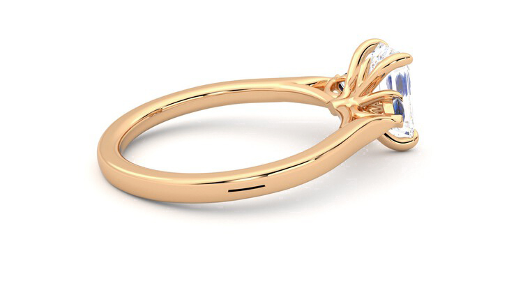 Taylor & Hart Faith Emerald Engagement Ring 360 degree image 11