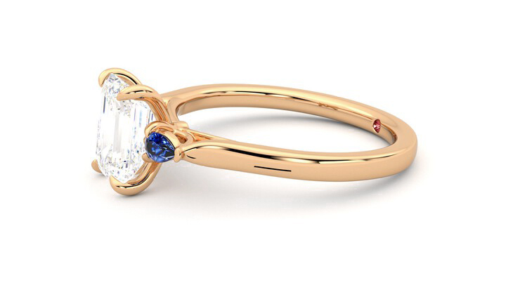 Taylor & Hart Faith Emerald Engagement Ring 360 degree image 22