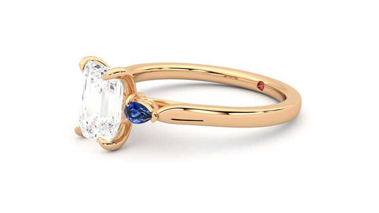 Taylor & Hart Faith Emerald Engagement Ring 360 degree image 23