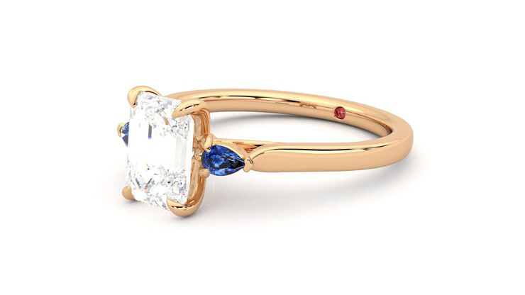 Taylor & Hart Faith Emerald Engagement Ring 360 degree image 24