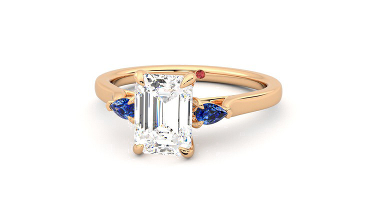 Taylor & Hart Faith Emerald Engagement Ring 360 degree image 27