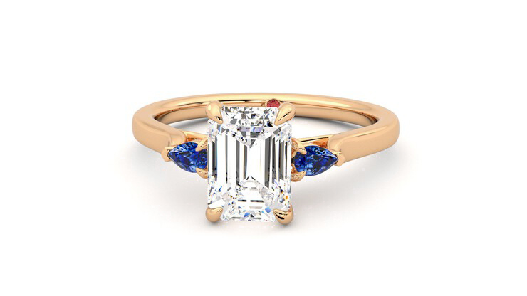 Taylor & Hart Faith Emerald Engagement Ring 360 degree image 28