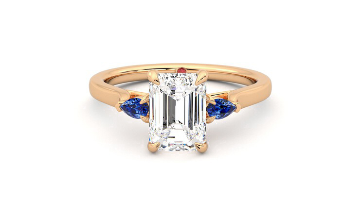Taylor & Hart Faith Emerald Engagement Ring 360 degree image 29