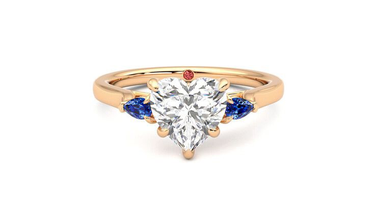 Taylor & Hart Faith Heart Engagement Ring 360 degree image 0