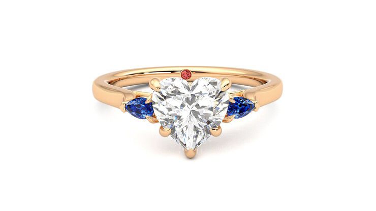 Taylor & Hart Faith Heart Engagement Ring 360 degree image 1