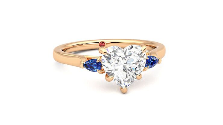 Taylor & Hart Faith Heart Engagement Ring 360 degree image 3