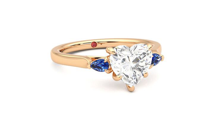 Taylor & Hart Faith Heart Engagement Ring 360 degree image 4