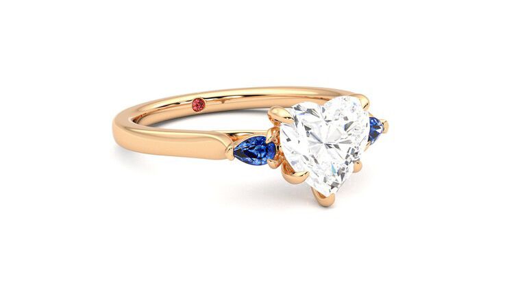 Taylor & Hart Faith Heart Engagement Ring 360 degree image 5