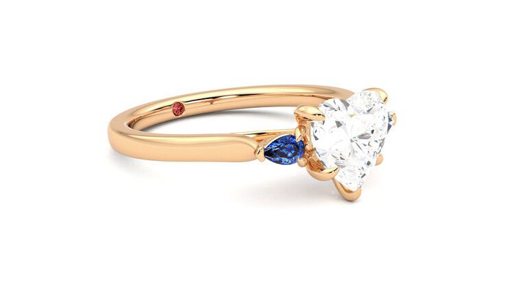 Taylor & Hart Faith Heart Engagement Ring 360 degree image 6