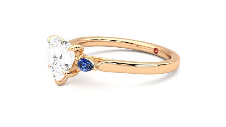 Taylor & Hart Faith Heart Engagement Ring 360 degree image 23