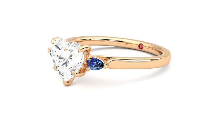 Taylor & Hart Faith Heart Engagement Ring 360 degree image 24