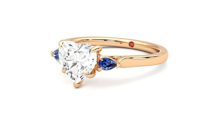 Taylor & Hart Faith Heart Engagement Ring 360 degree image 25