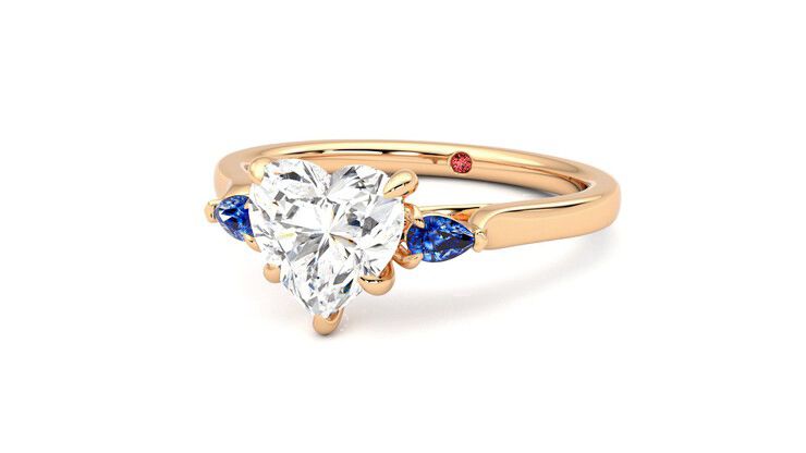 Taylor & Hart Faith Heart Engagement Ring 360 degree image 26