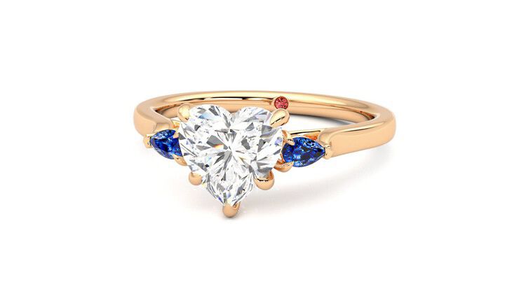 Taylor & Hart Faith Heart Engagement Ring 360 degree image 27