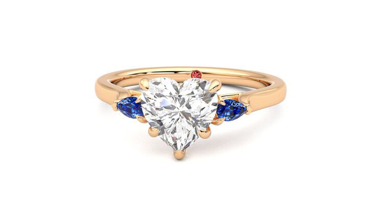 Taylor & Hart Faith Heart Engagement Ring 360 degree image 28