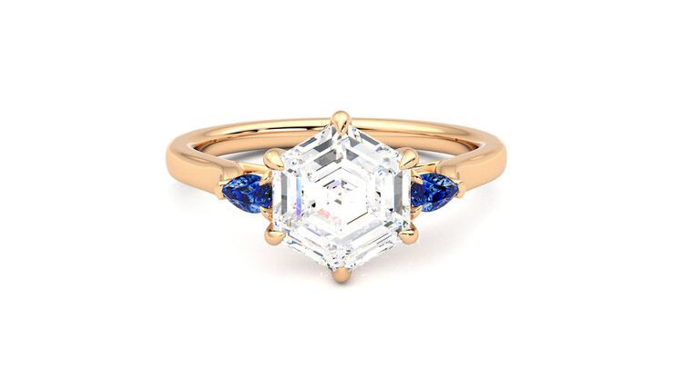 Taylor & Hart Faith Hexagonal Engagement Ring 360 degree image 1