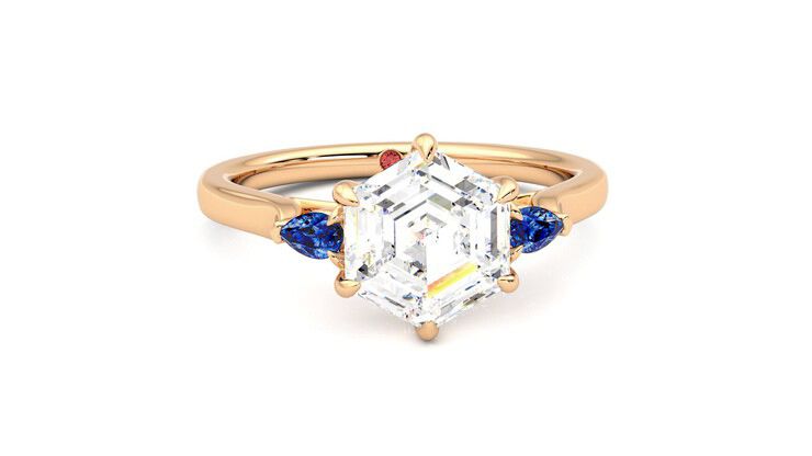 Taylor & Hart Faith Hexagonal Engagement Ring 360 degree image 2