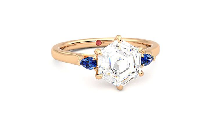 Taylor & Hart Faith Hexagonal Engagement Ring 360 degree image 3