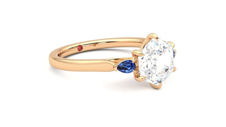 Taylor & Hart Faith Hexagonal Engagement Ring 360 degree image 6