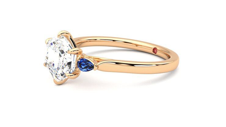Taylor & Hart Faith Hexagonal Engagement Ring 360 degree image 23