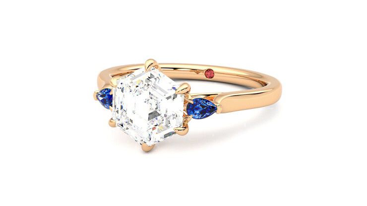 Taylor & Hart Faith Hexagonal Engagement Ring 360 degree image 26