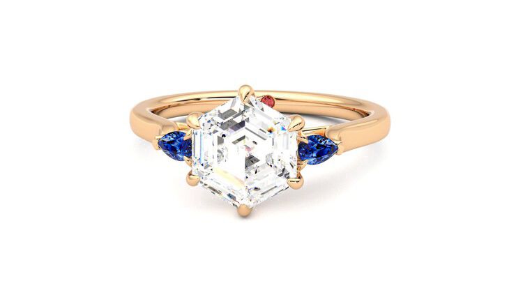 Taylor & Hart Faith Hexagonal Engagement Ring 360 degree image 28