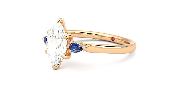 Taylor & Hart Faith Marquise Engagement Ring 360 degree image 24