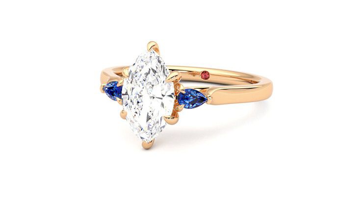 Taylor & Hart Faith Marquise Engagement Ring 360 degree image 26