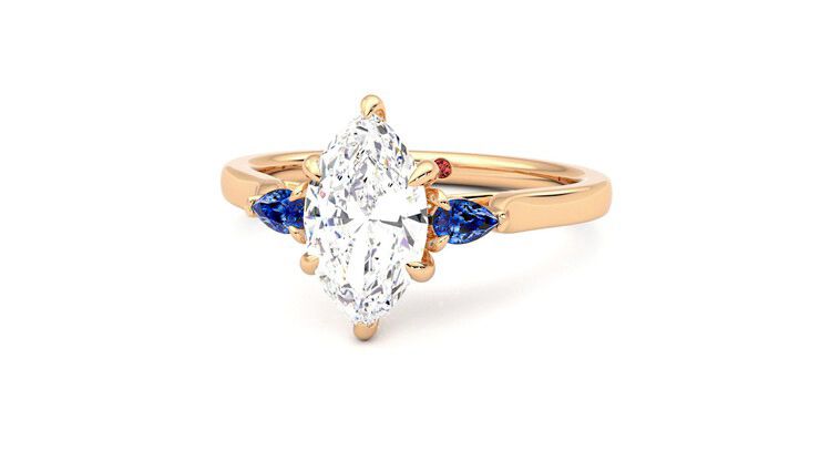 Taylor & Hart Faith Marquise Engagement Ring 360 degree image 27