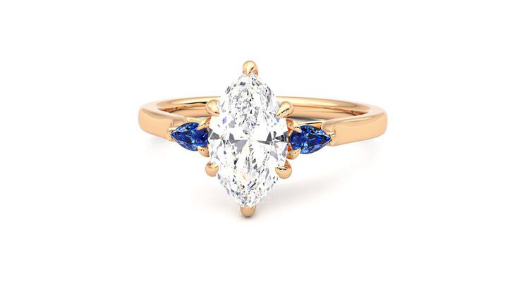 Taylor & Hart Faith Marquise Engagement Ring 360 degree image 28
