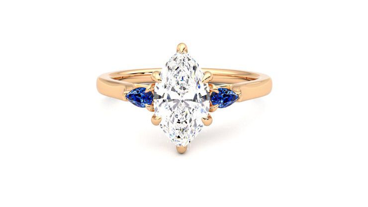 Taylor & Hart Faith Marquise Engagement Ring 360 degree image 29