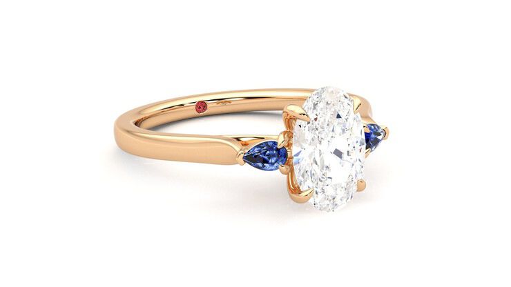 Taylor & Hart Faith Oval Engagement Ring 360 degree image 5