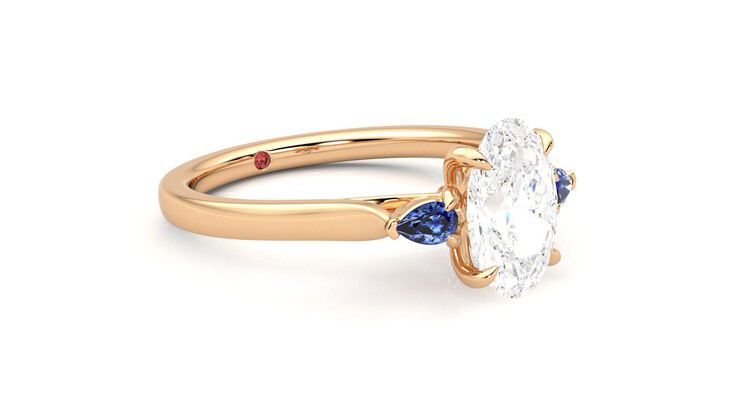 Taylor & Hart Faith Oval Engagement Ring 360 degree image 6