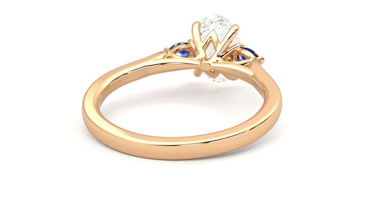 Taylor & Hart Faith Oval Engagement Ring 360 degree image 14