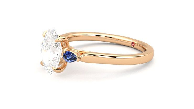 Taylor & Hart Faith Oval Engagement Ring 360 degree image 23