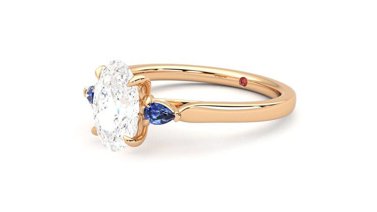 Taylor & Hart Faith Oval Engagement Ring 360 degree image 24
