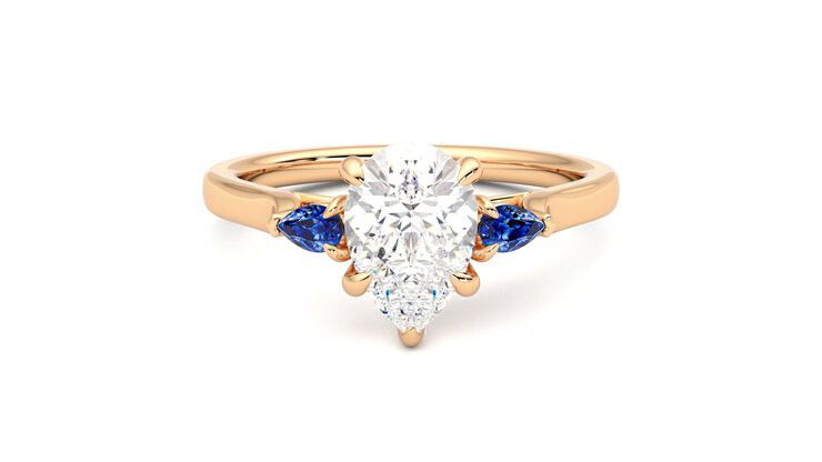 Taylor & Hart Faith Pear Engagement Ring 360 degree image 0