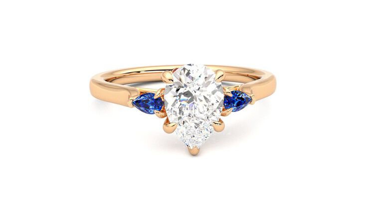 Taylor & Hart Faith Pear Engagement Ring 360 degree image 2