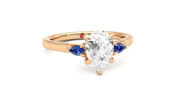 Taylor & Hart Faith Pear Engagement Ring 360 degree image 3