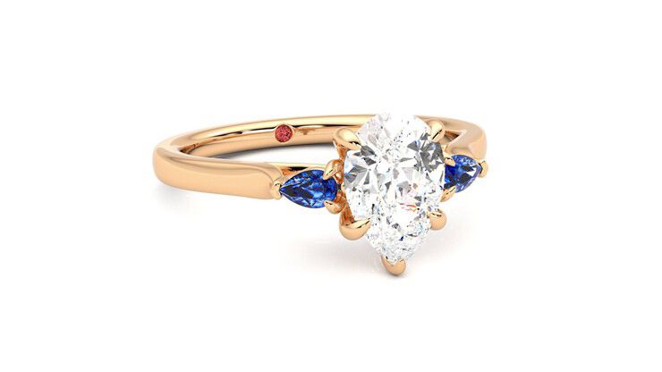 Taylor & Hart Faith Pear Engagement Ring 360 degree image 4