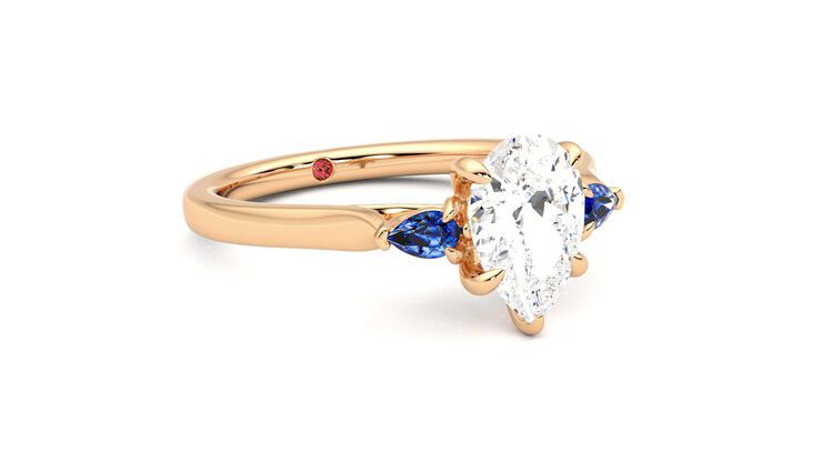 Taylor & Hart Faith Pear Engagement Ring 360 degree image 5