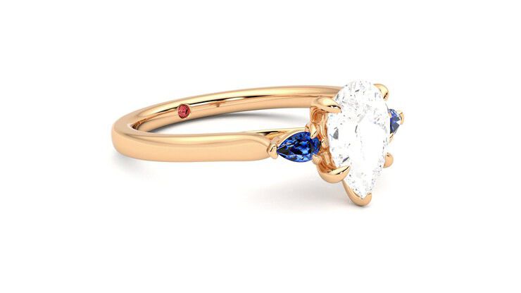 Taylor & Hart Faith Pear Engagement Ring 360 degree image 6