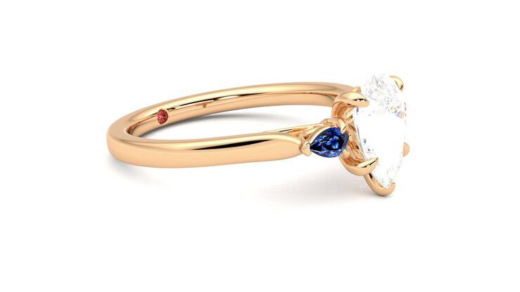 Taylor & Hart Faith Pear Engagement Ring 360 degree image 7