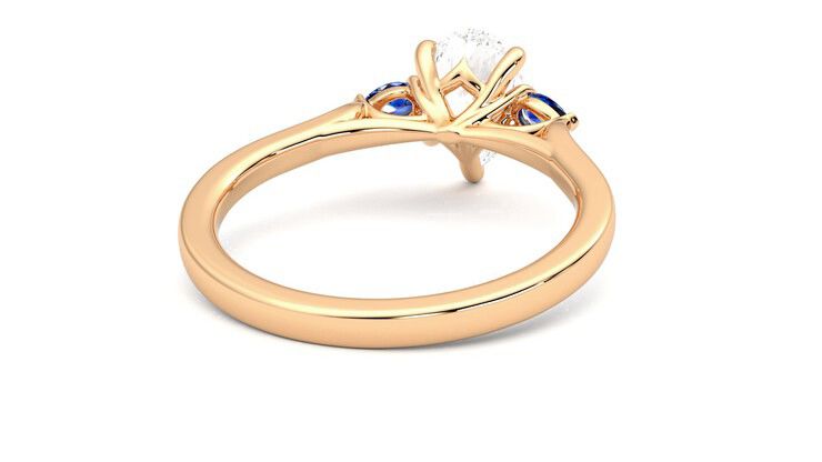 Taylor & Hart Faith Pear Engagement Ring 360 degree image 14